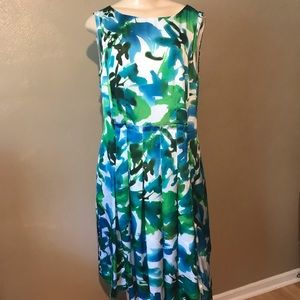 Jones NY turquoise green pleated dress size 12
